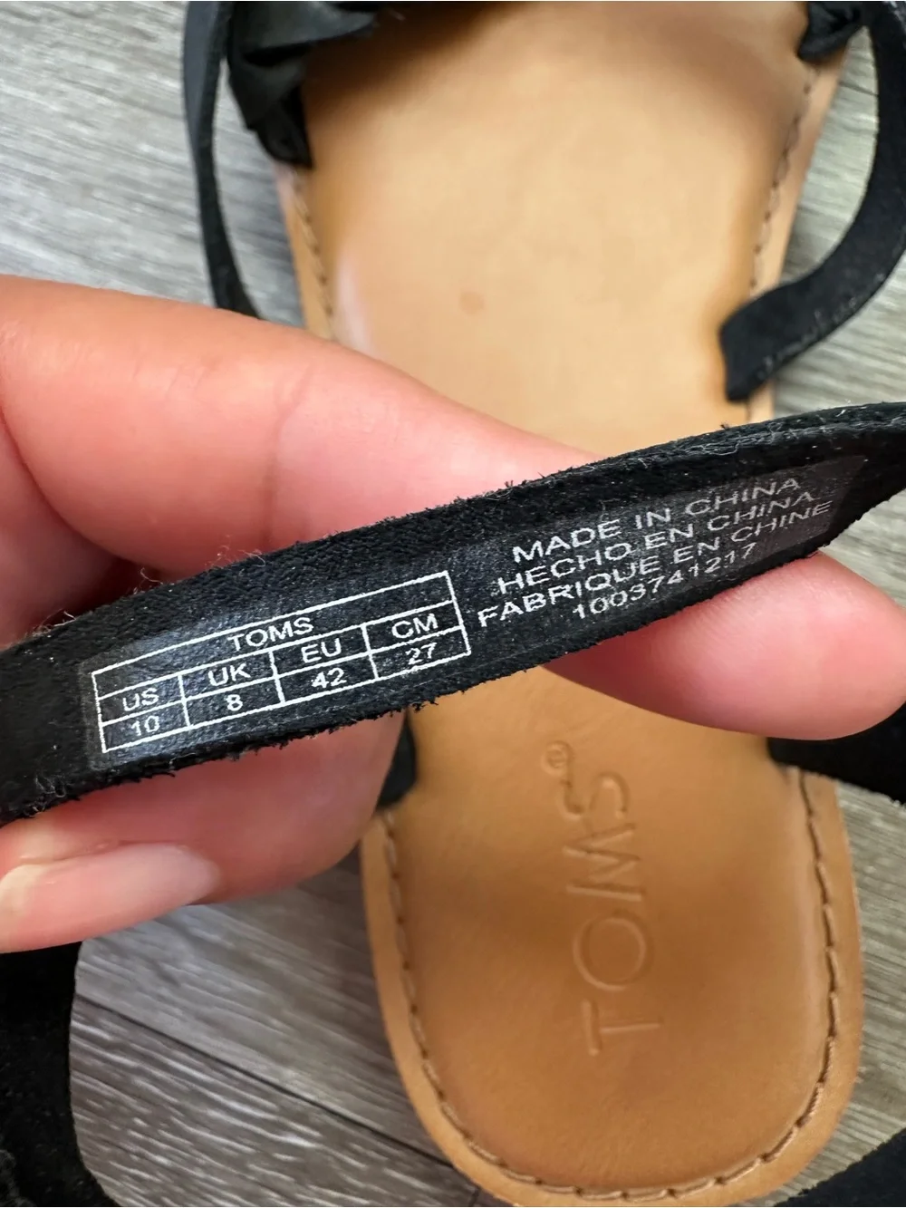 Toms Black Braided Ankle-Strap Sandals - Picture 6 of 7